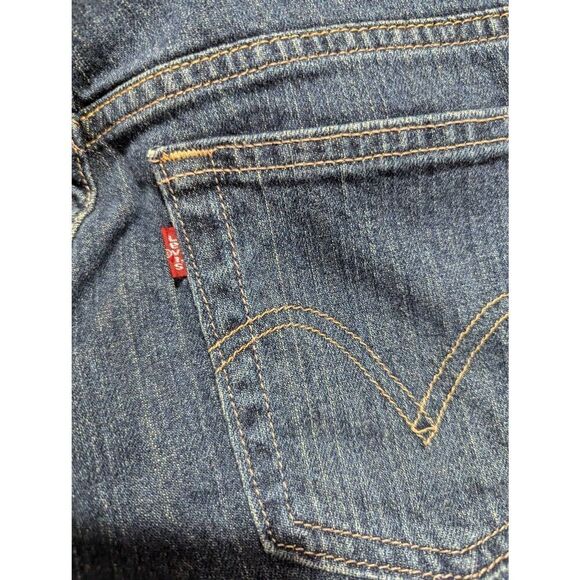 Levi's Junior Blue Medium-Wash & Red Ruffle Legs Skinny 503 Denim Jeans Size 5 - Picture 6 of 9